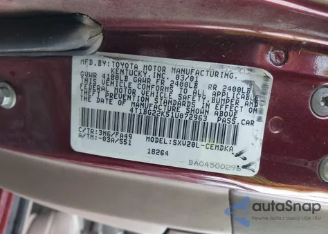 2001 Toyota Camry Ce из США, поврежденный, VIN 4T1BG22K51U072963